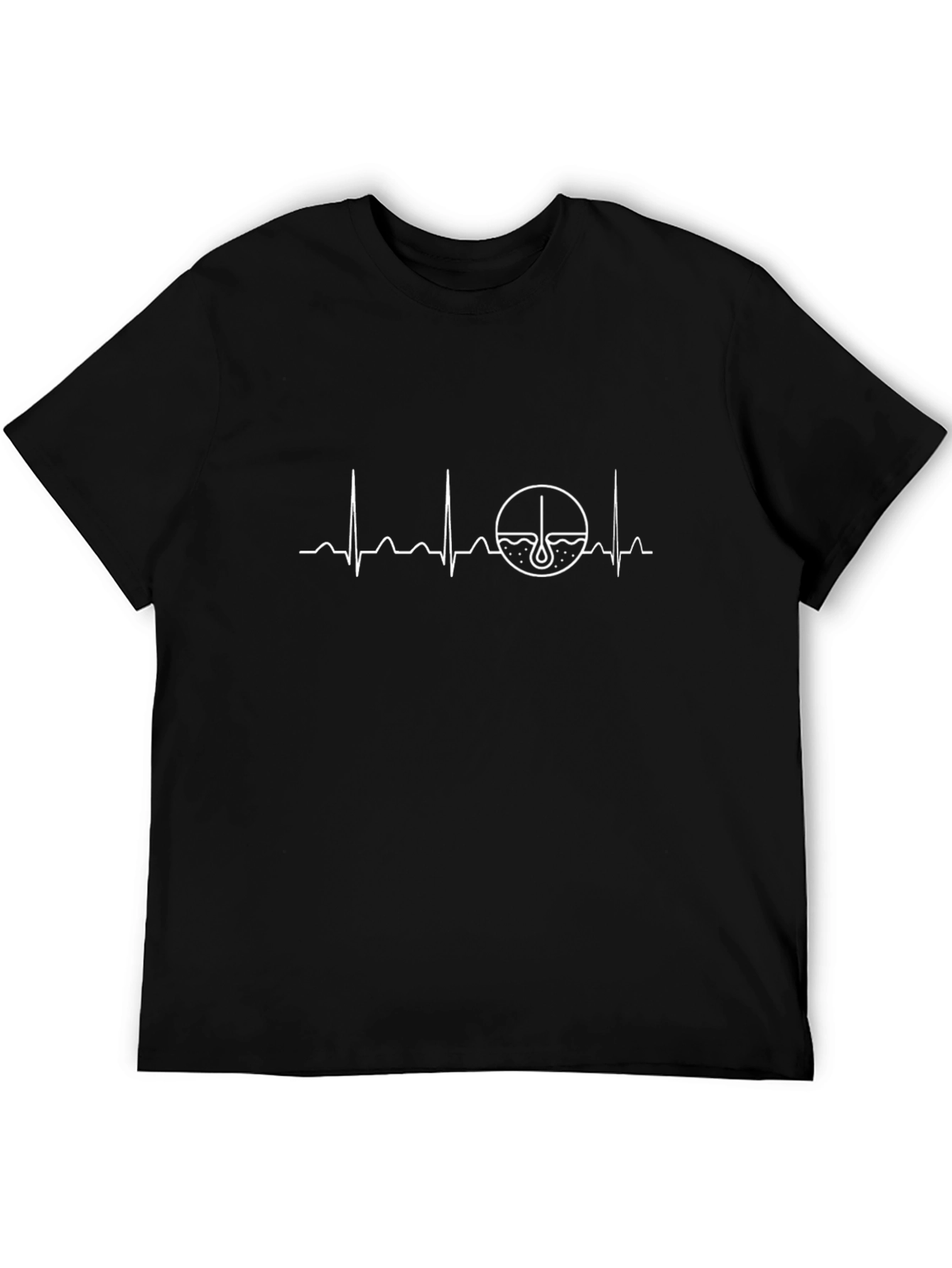 Hair Transplant Heartbeat Black T-Shirt