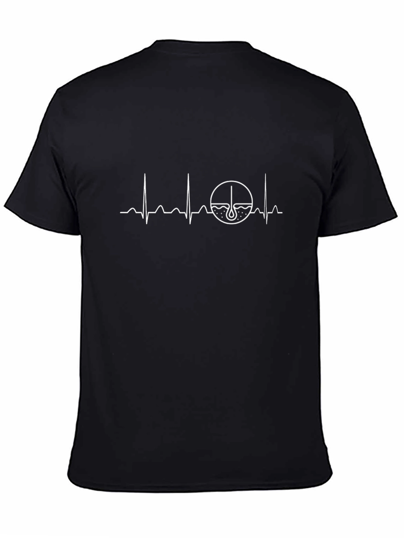 Hair Transplant Heartbeat Black T-Shirt