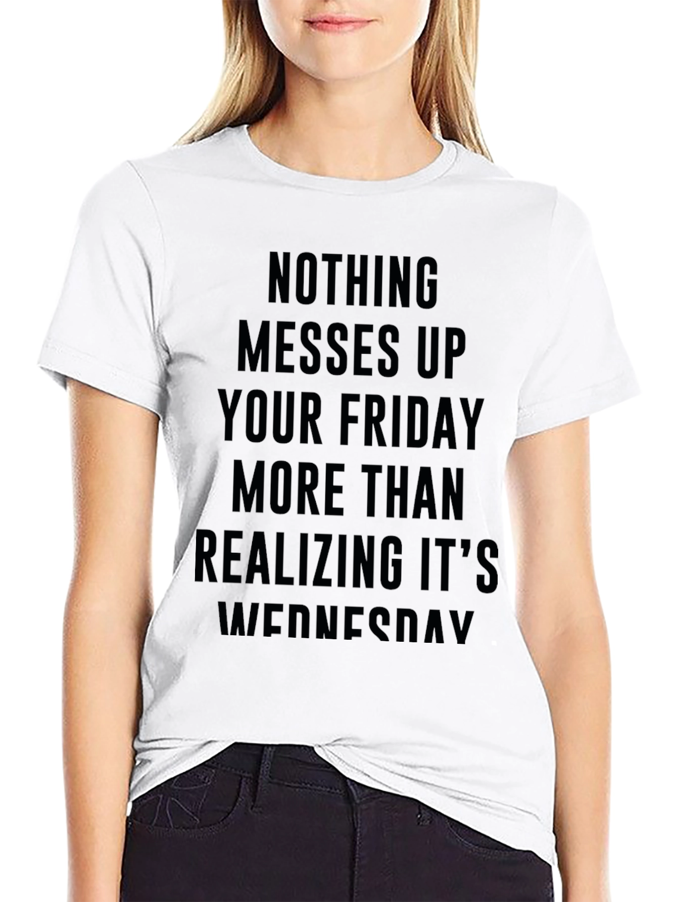 Funny Wednesday Realization Mens Black T-Shirt