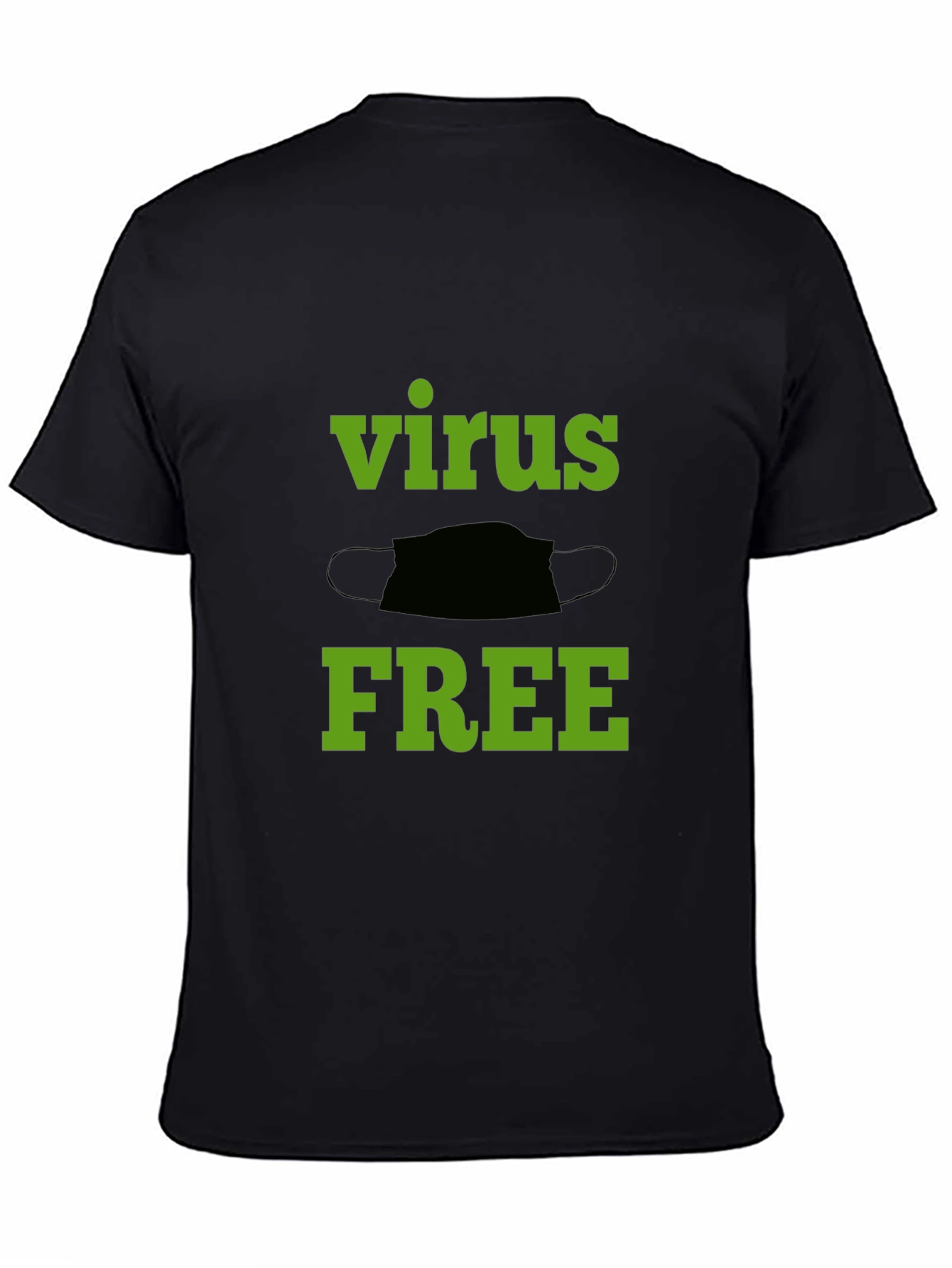 Virus Free Graphic Tee - Black Cotton T-Shirt