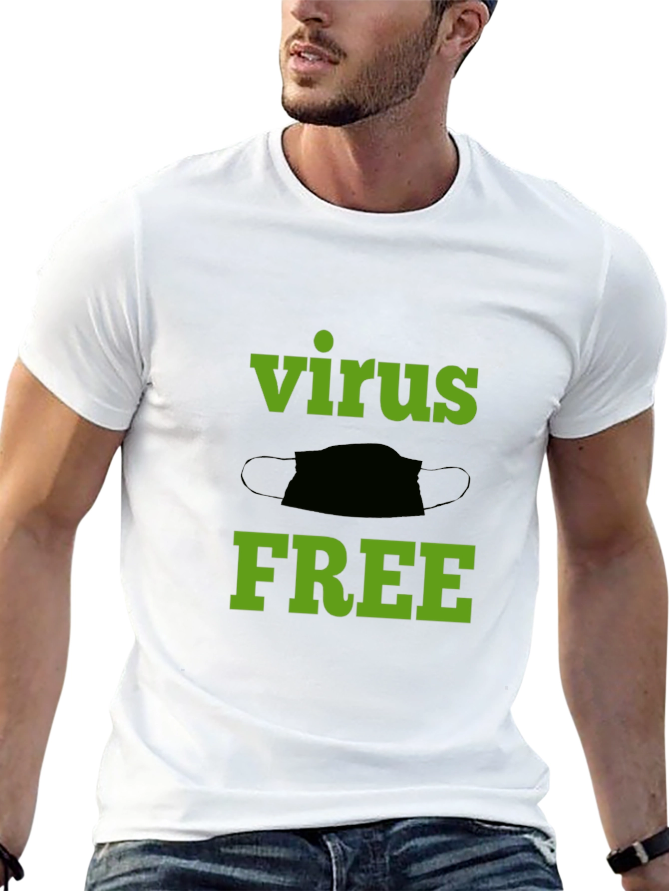 Virus Free Graphic Tee - Black Cotton T-Shirt