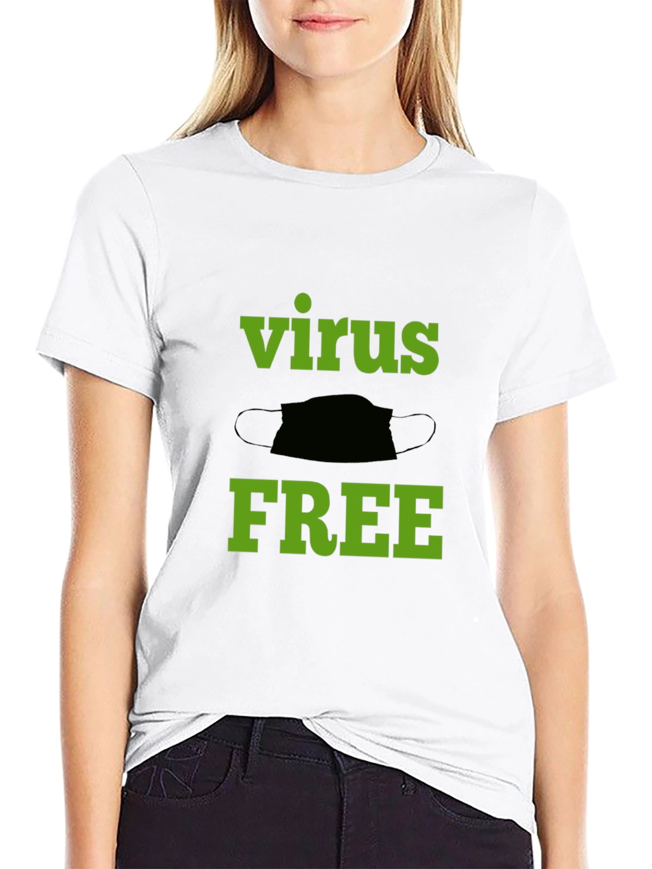 Virus Free Graphic Tee - Black Cotton T-Shirt