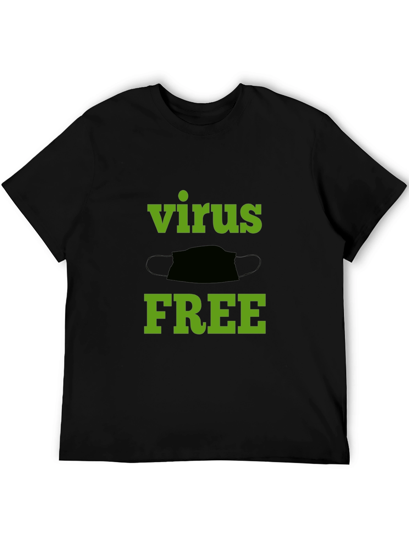 Virus Free Graphic Tee - Black Cotton T-Shirt