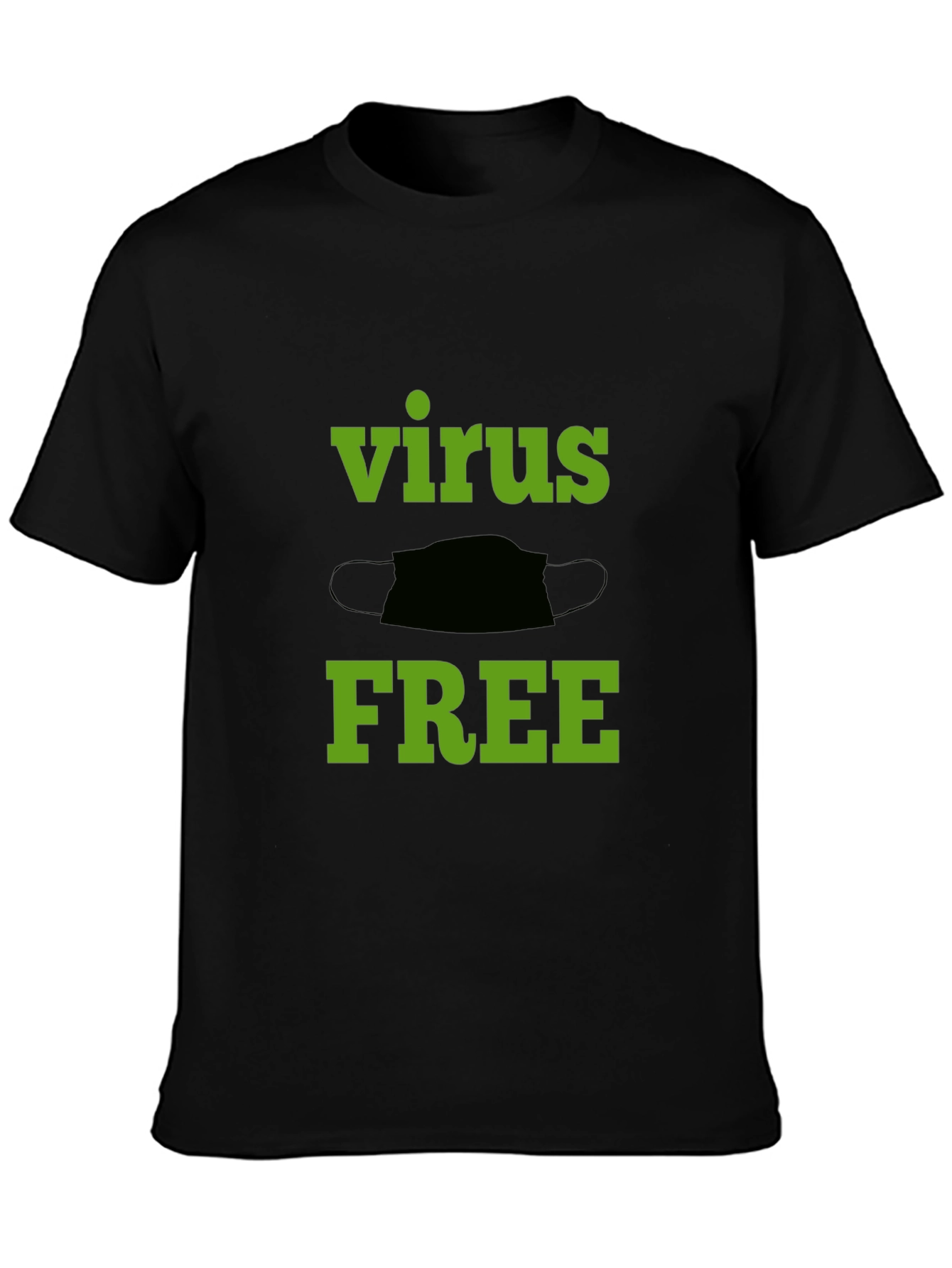 Virus Free Graphic Tee - Black Cotton T-Shirt