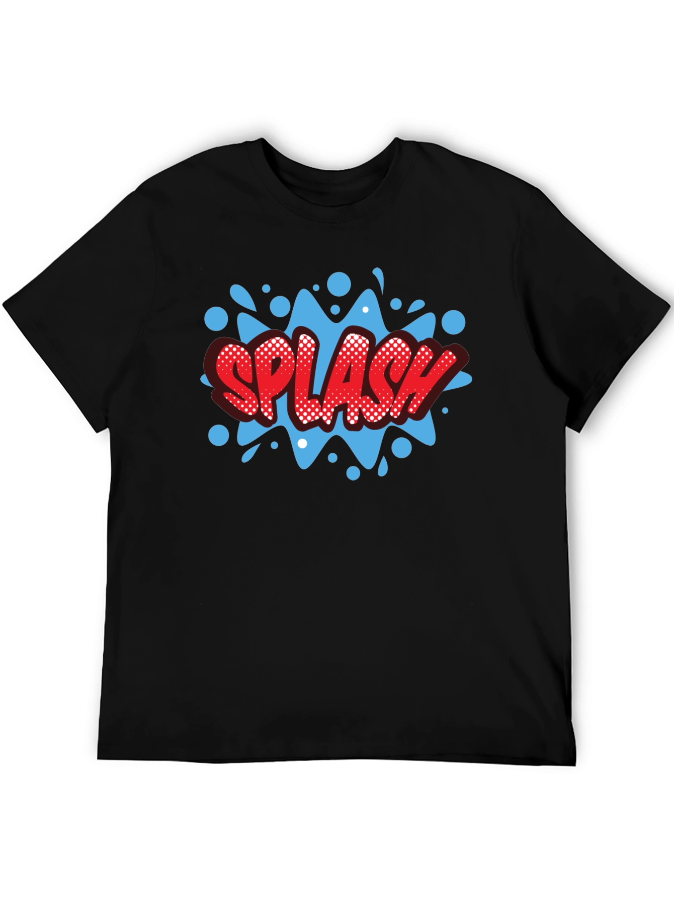 Splash Graphic Print Black T-Shirt