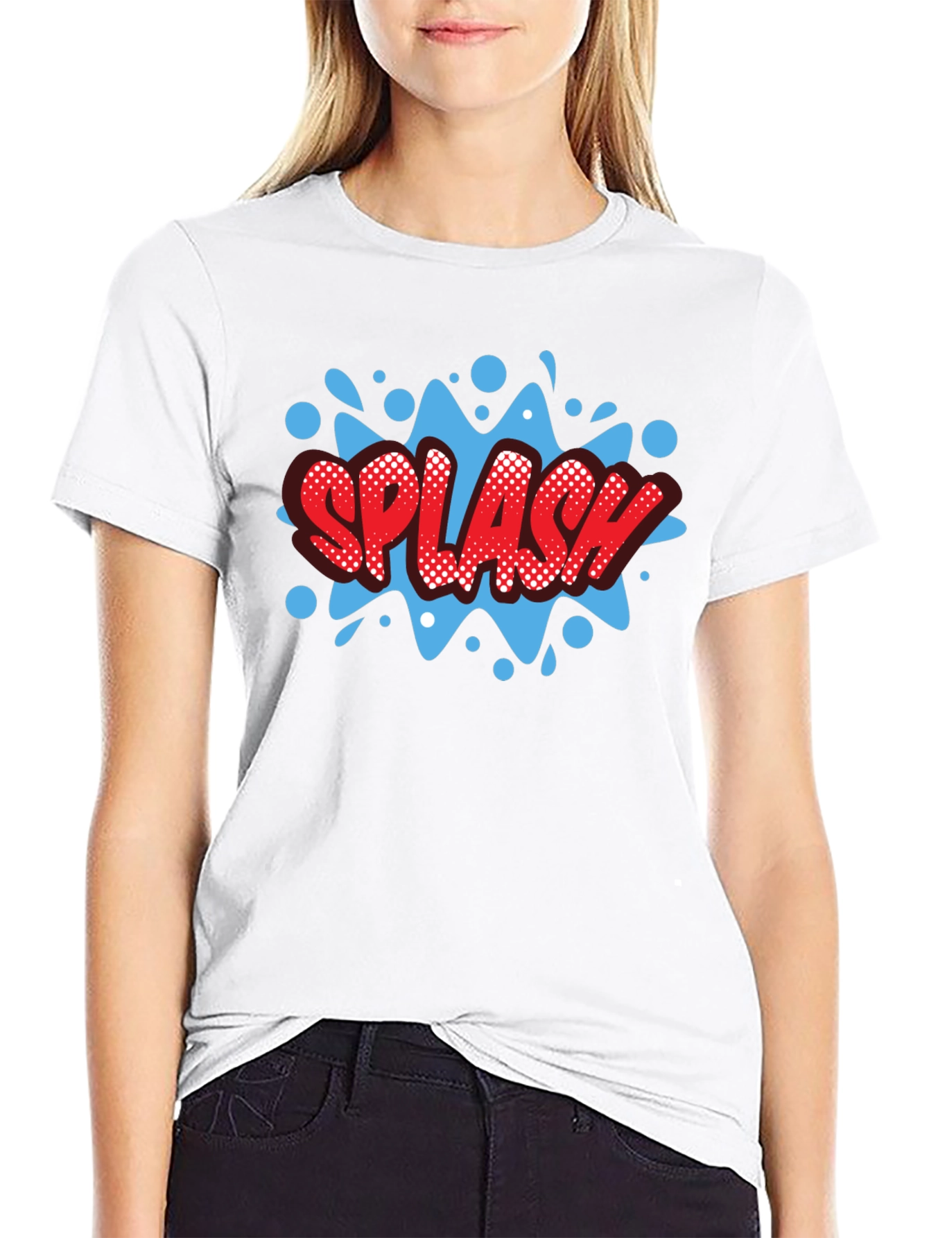 Splash Graphic Print Black T-Shirt
