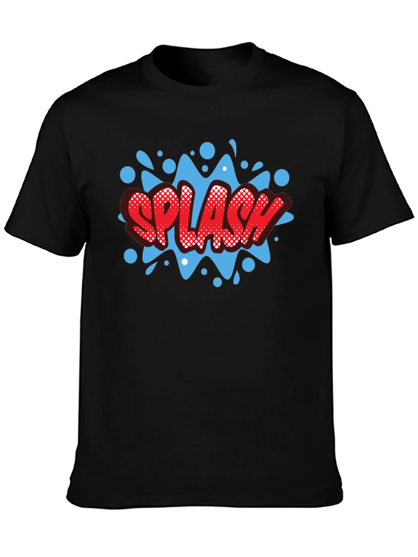Splash Graphic Print Black T-Shirt
