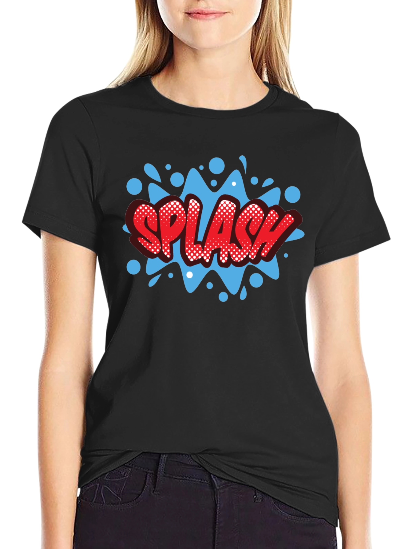 Splash Graphic Print Black T-Shirt