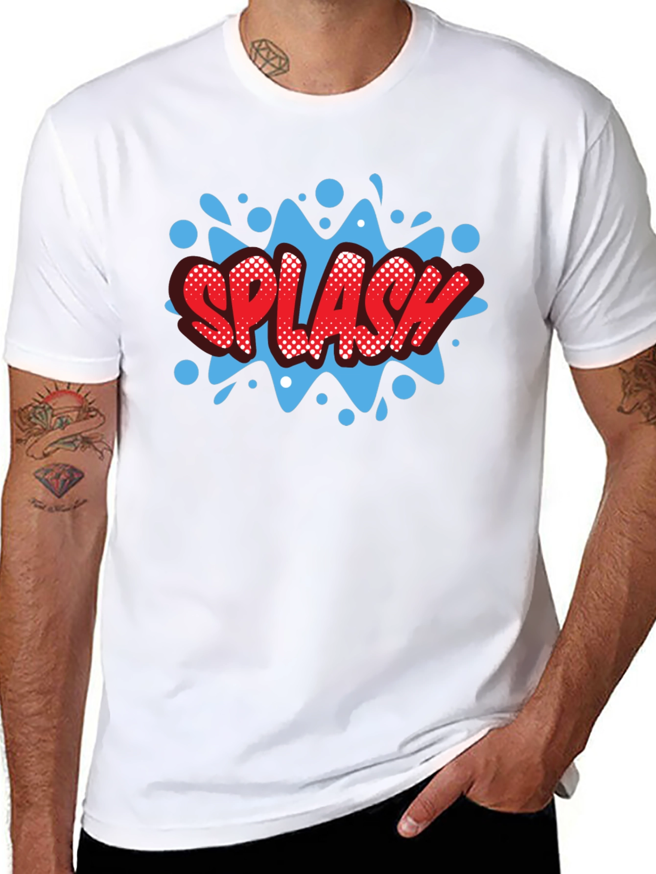 Splash Graphic Print Black T-Shirt