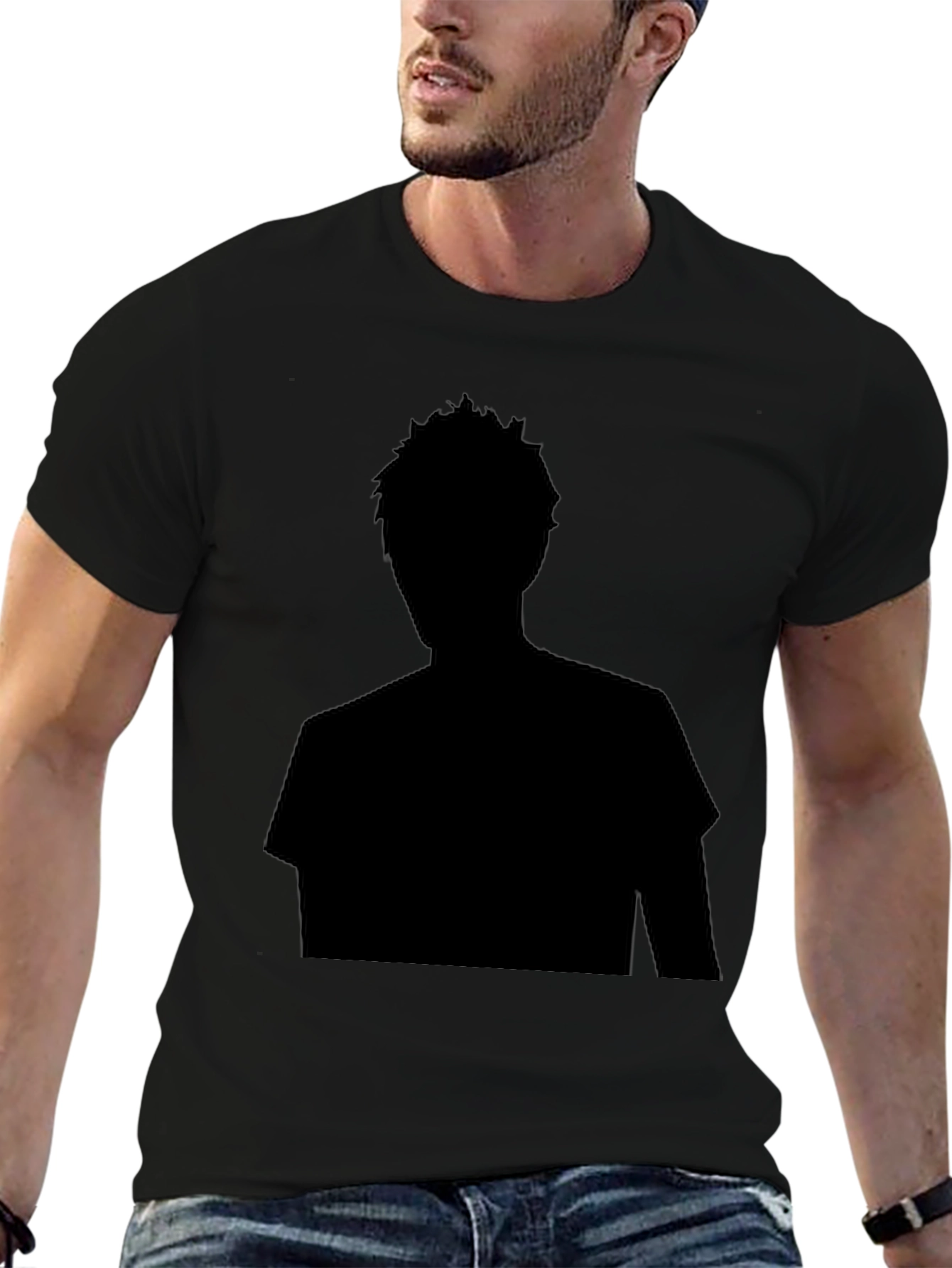 Silhouette Graphic Print Black T-Shirt
