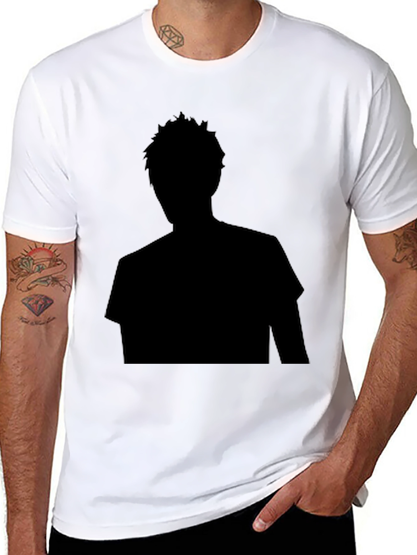 Silhouette Graphic Print Black T-Shirt
