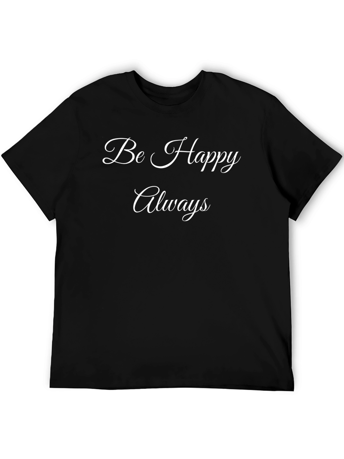 Be Happy Always Black Graphic Tee