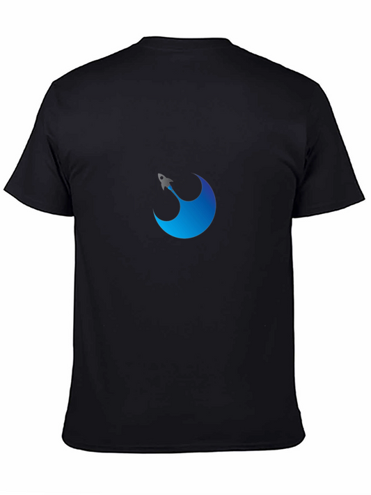 Rocket Launch Graphic Tee - Stylish Black Cotton T-Shirt