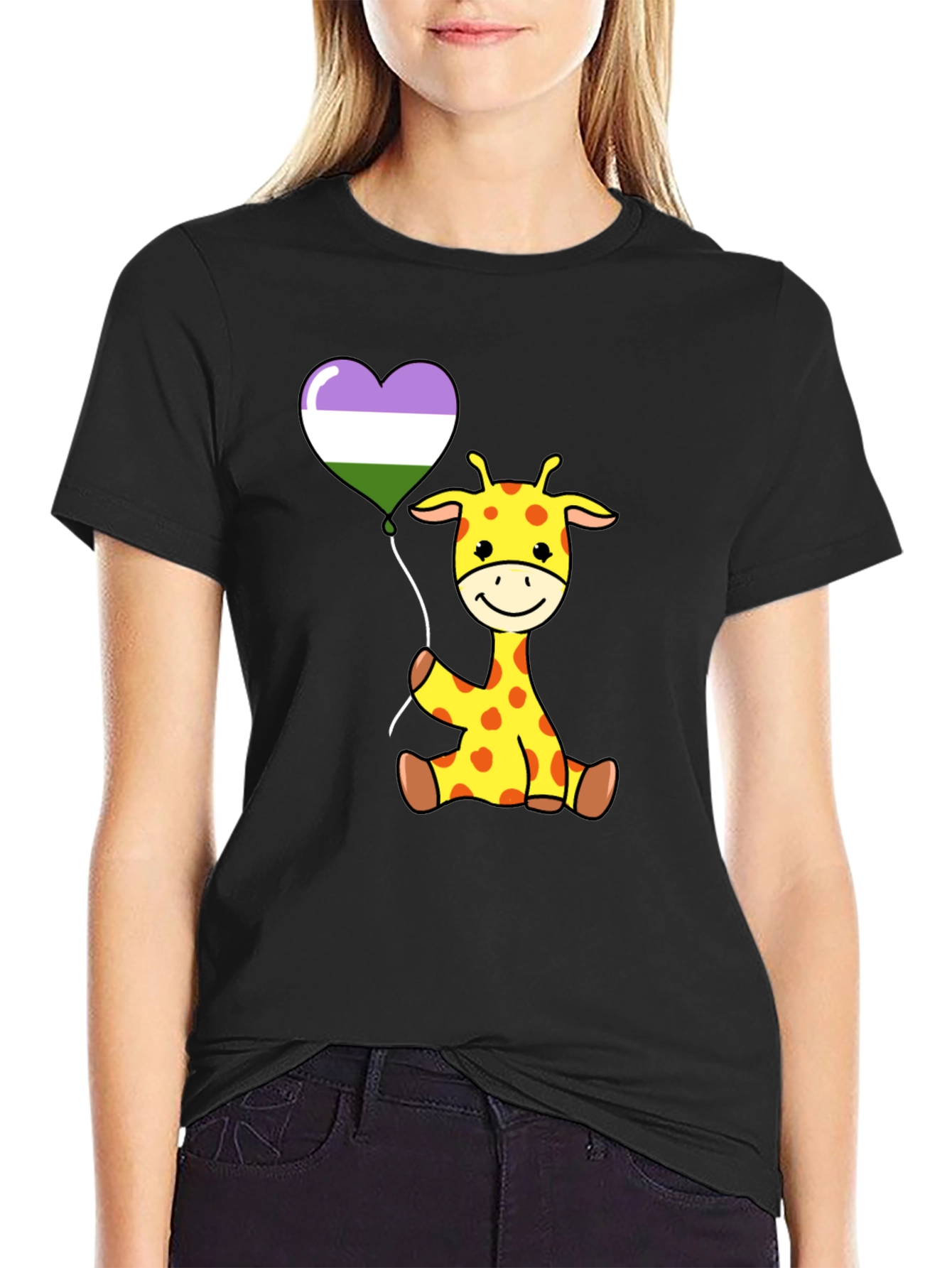 Cute Giraffe Balloon T-Shirt
