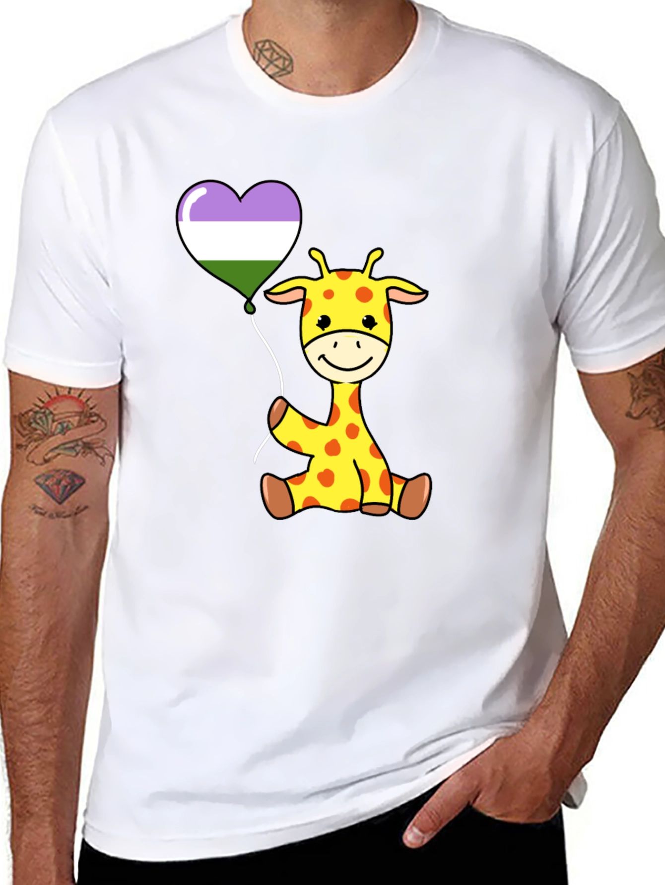Cute Giraffe Balloon T-Shirt