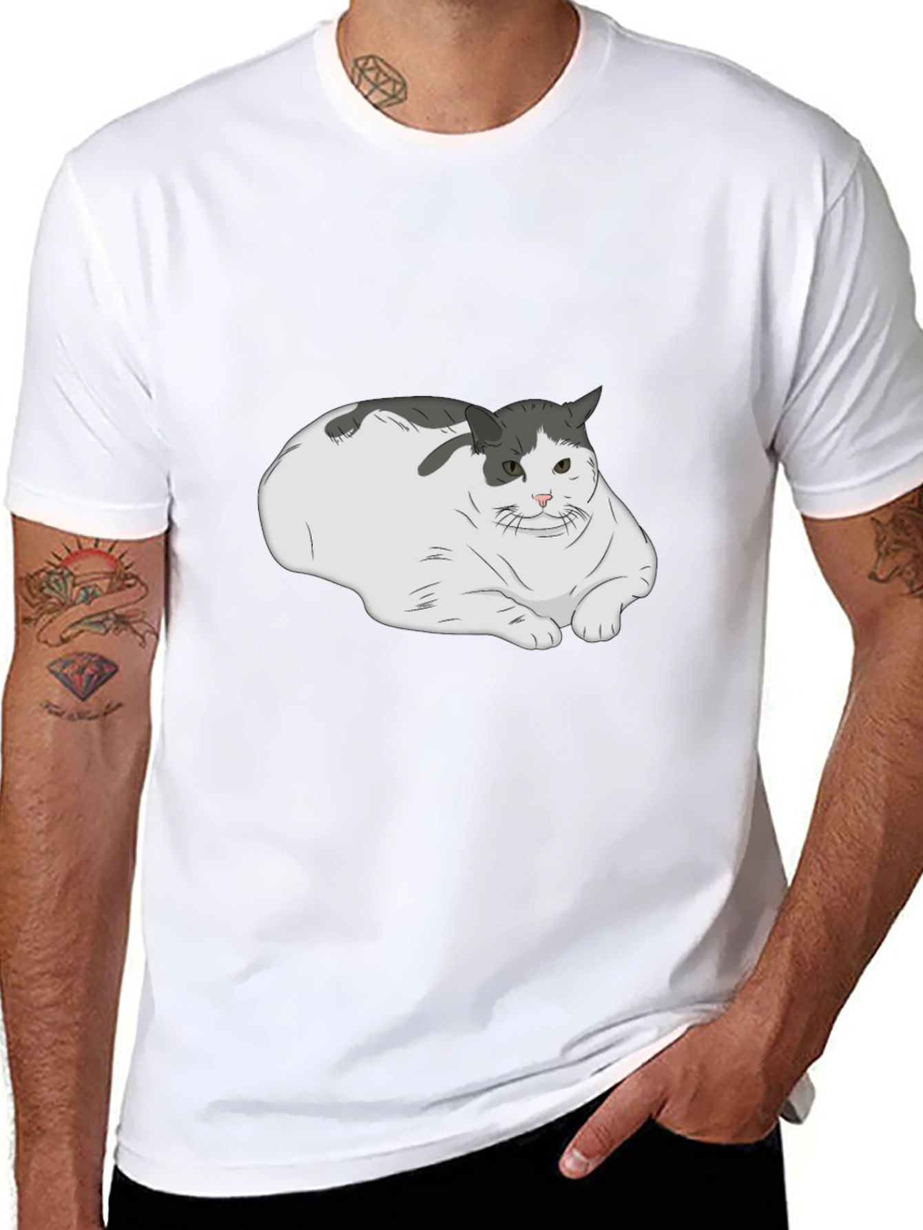 Chonky Cat T-Shirt - Unisex Black Tee