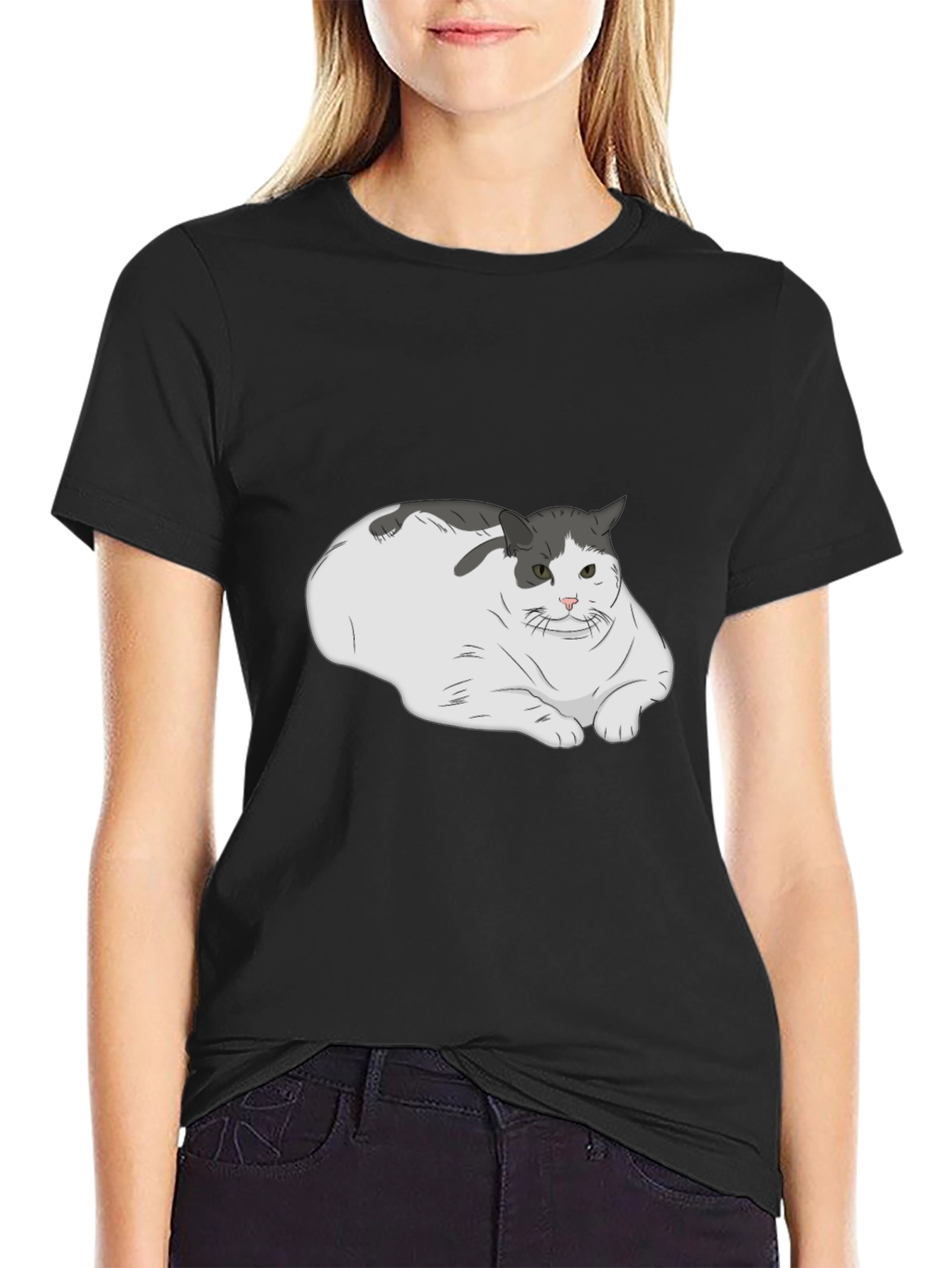 Chonky Cat T-Shirt - Unisex Black Tee
