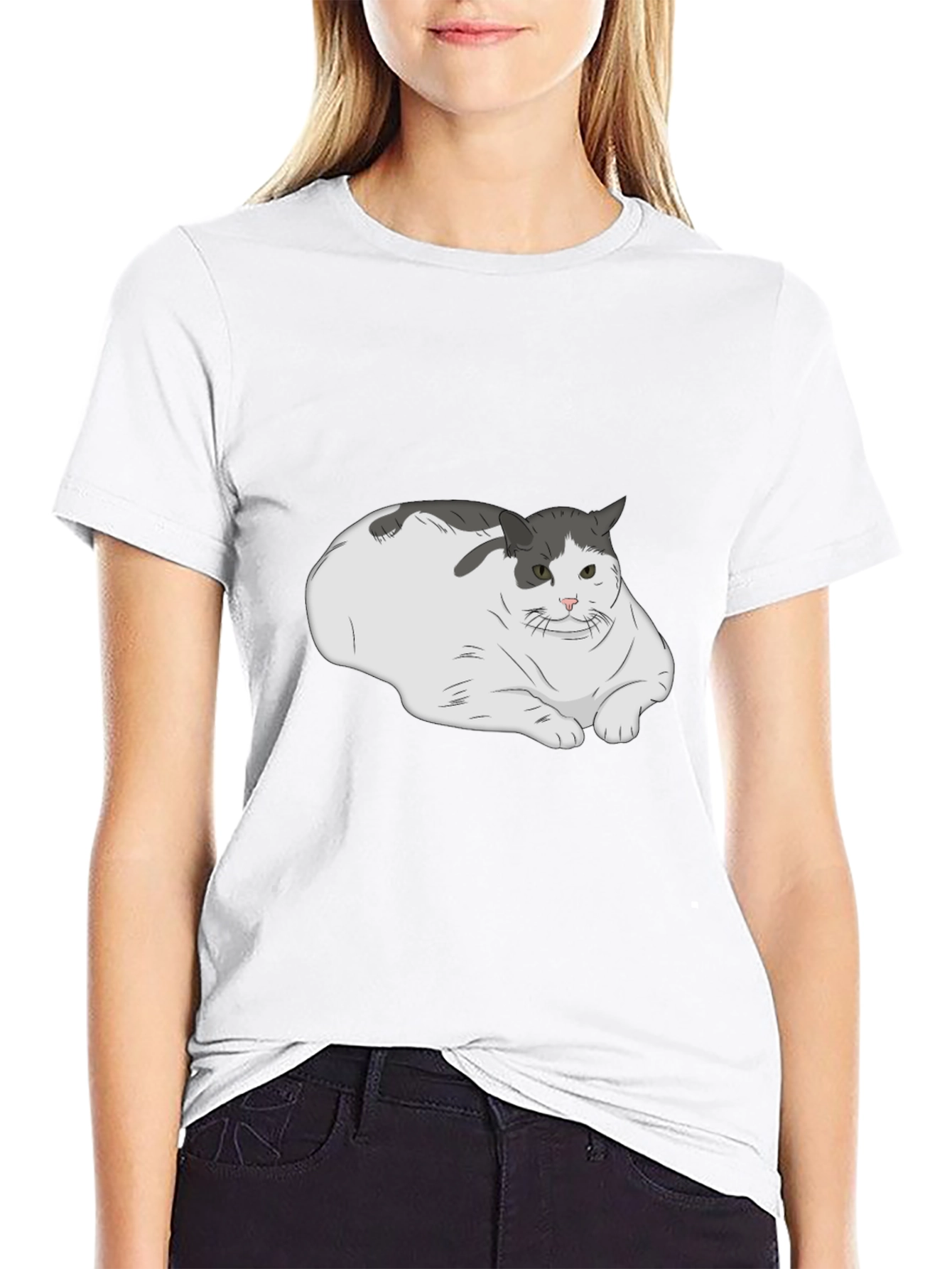 Chonky Cat T-Shirt - Unisex Black Tee