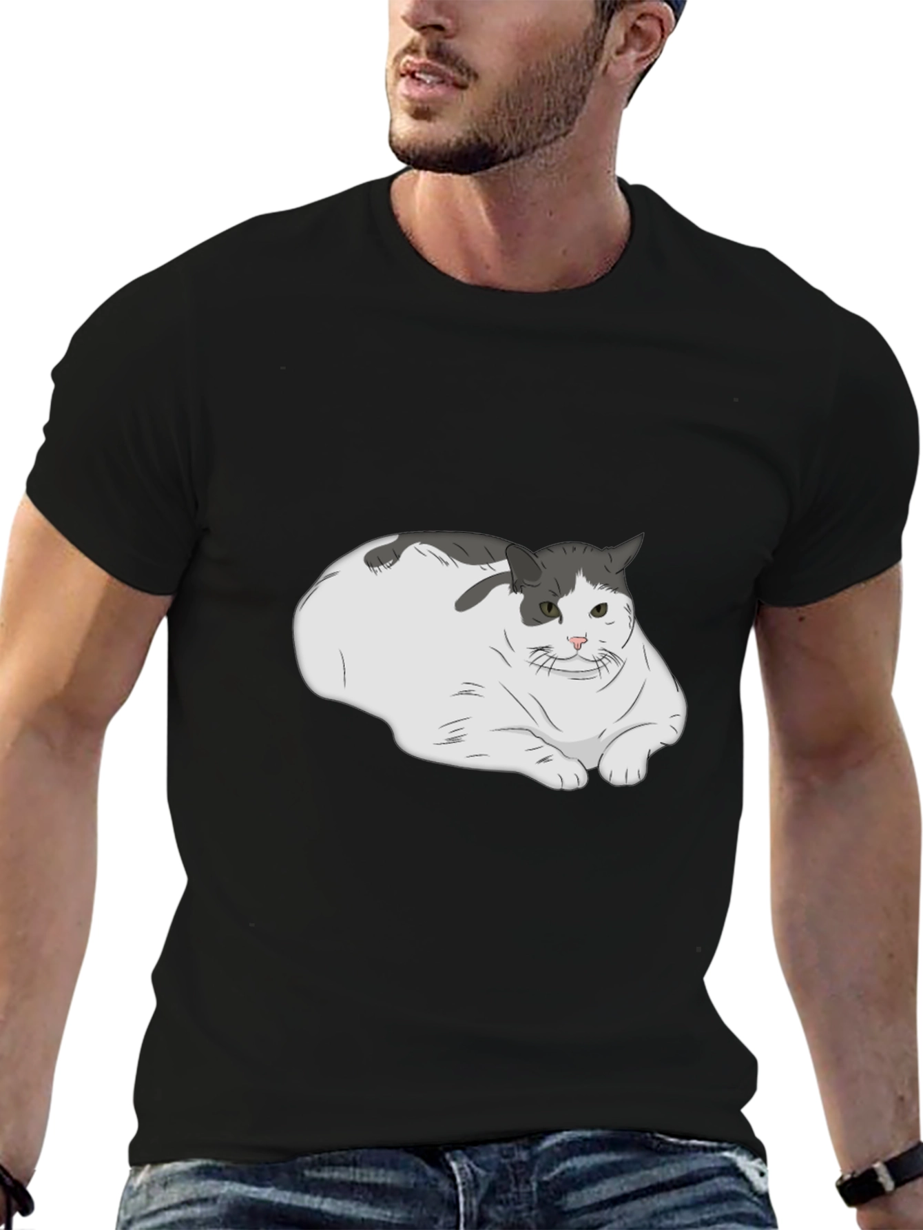 Chonky Cat T-Shirt - Unisex Black Tee