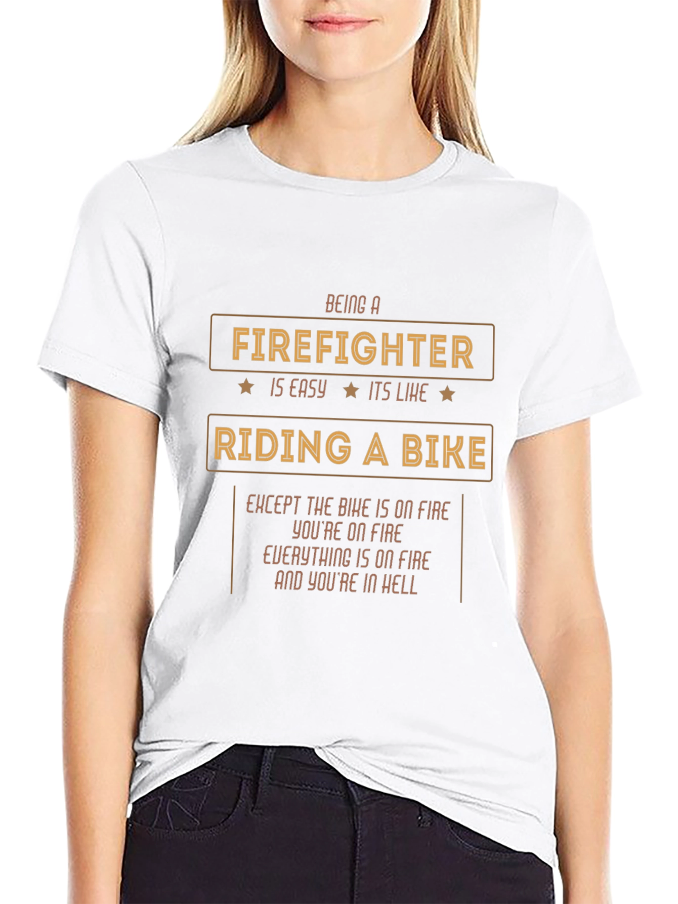 Firefighter Riding a Bike T-Shirt