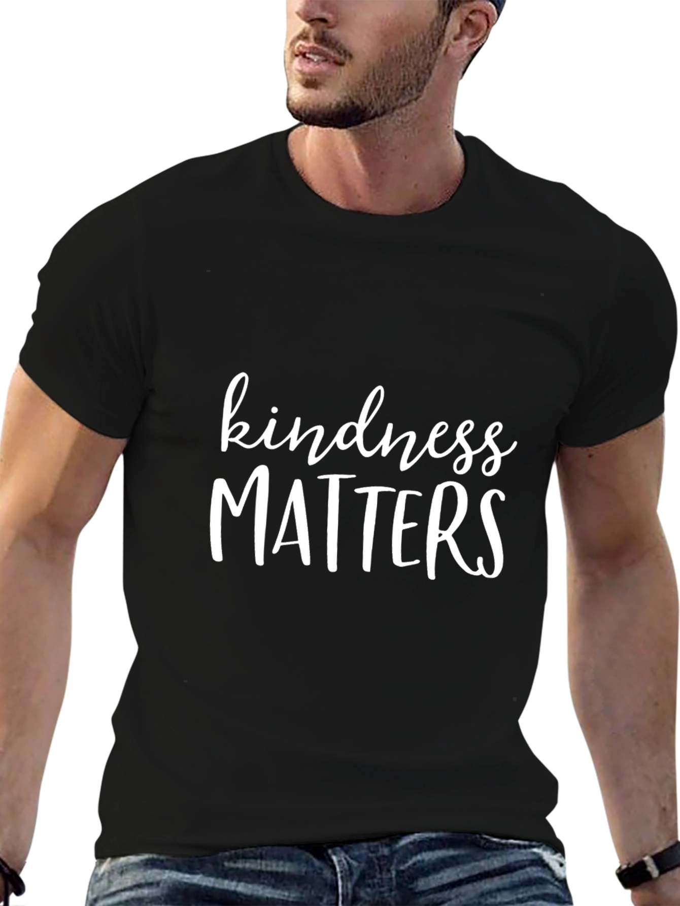 Kindness Matters Graphic Tee - Black Cotton Blend
