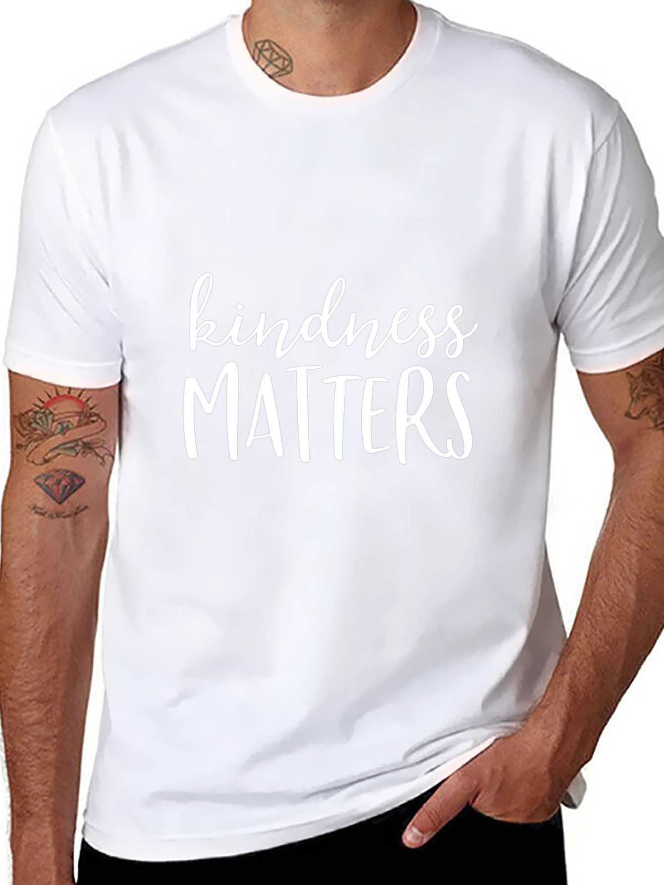 Kindness Matters Graphic Tee - Black Cotton Blend
