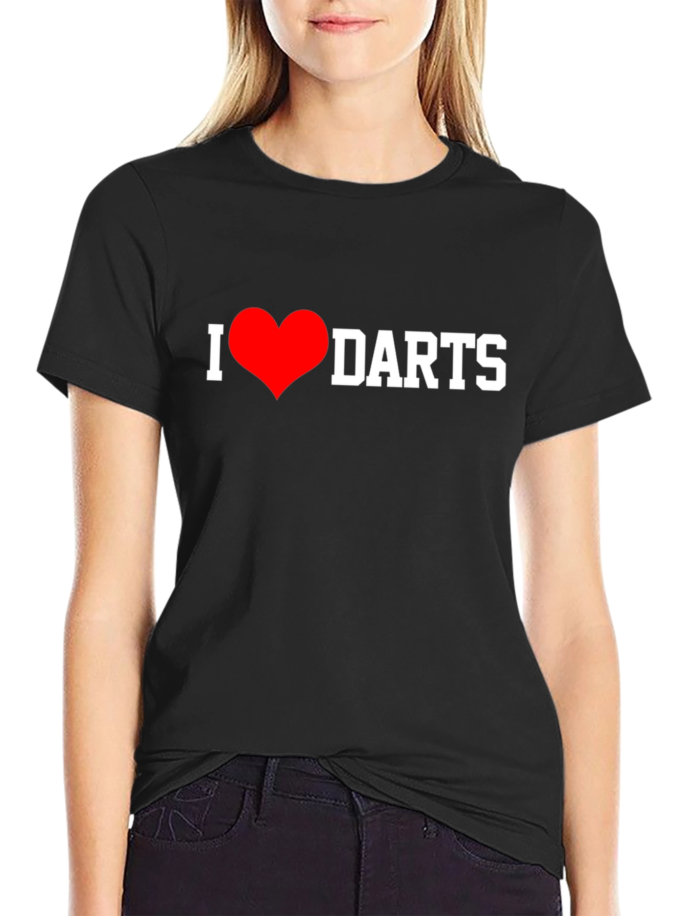 I Heart Darts T-Shirt - Black Casual Tee