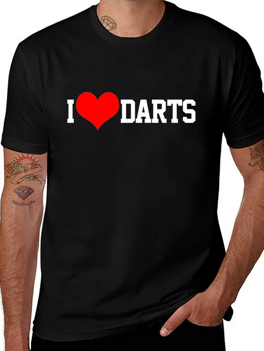 I Heart Darts T-Shirt - Black Casual Tee