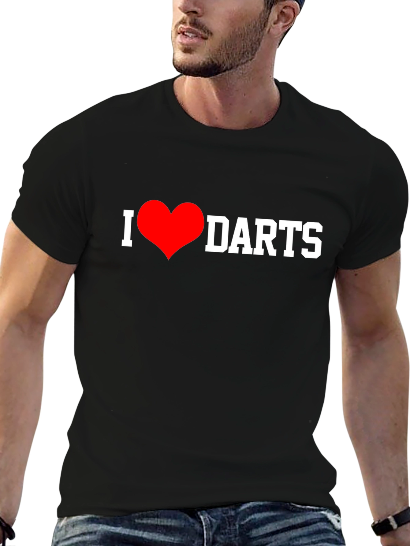 I Heart Darts T-Shirt - Black Casual Tee