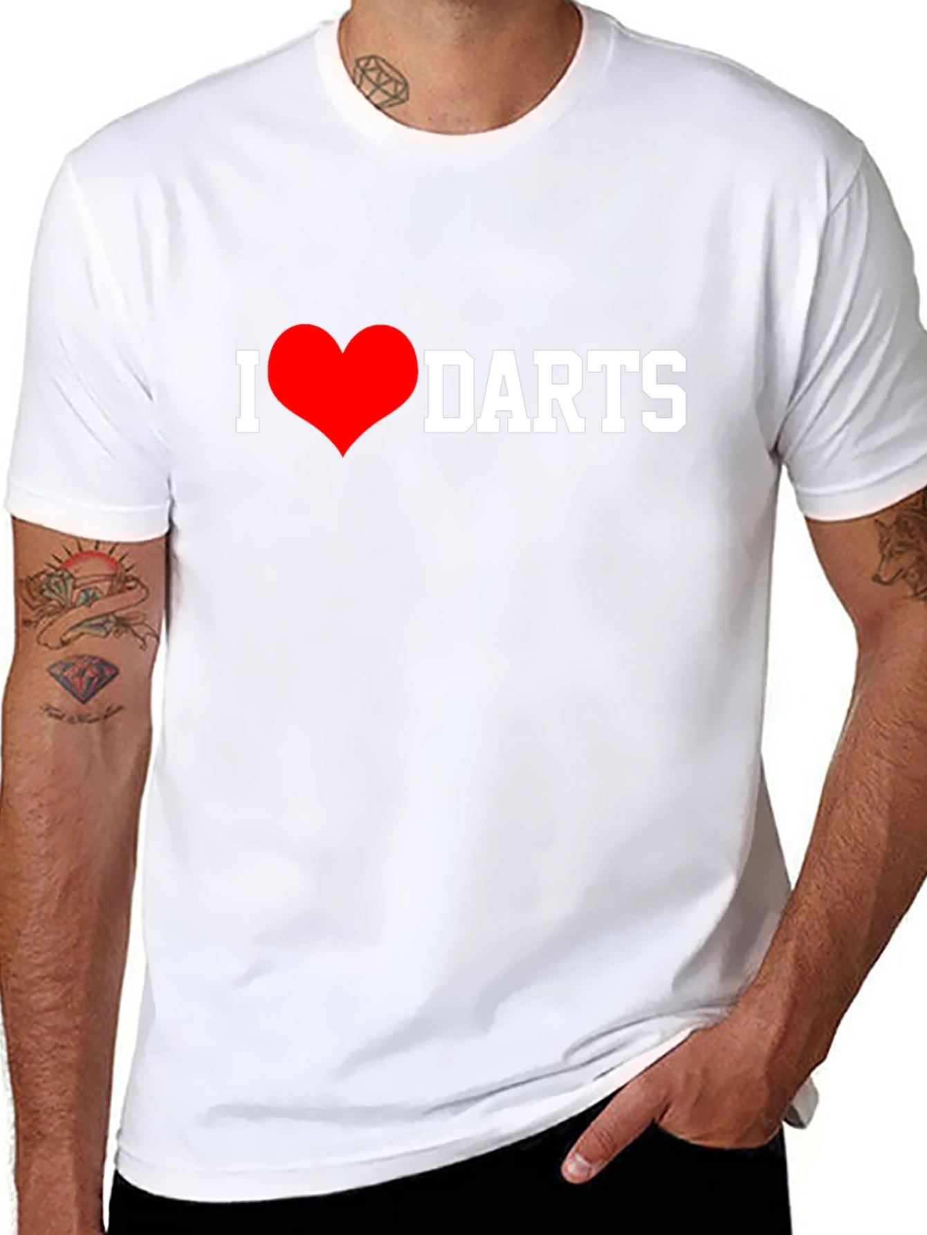 I Heart Darts T-Shirt - Black Casual Tee