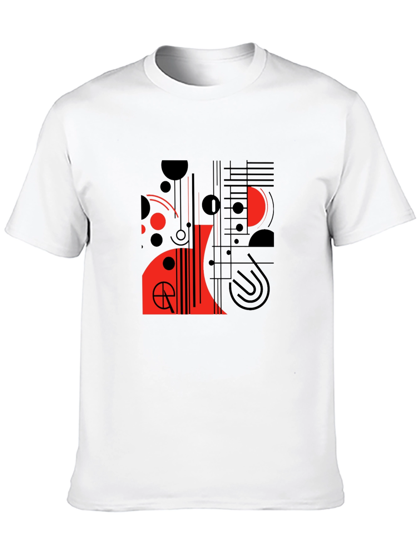 Modern Graphic Tee - Abstract Red & Black Design