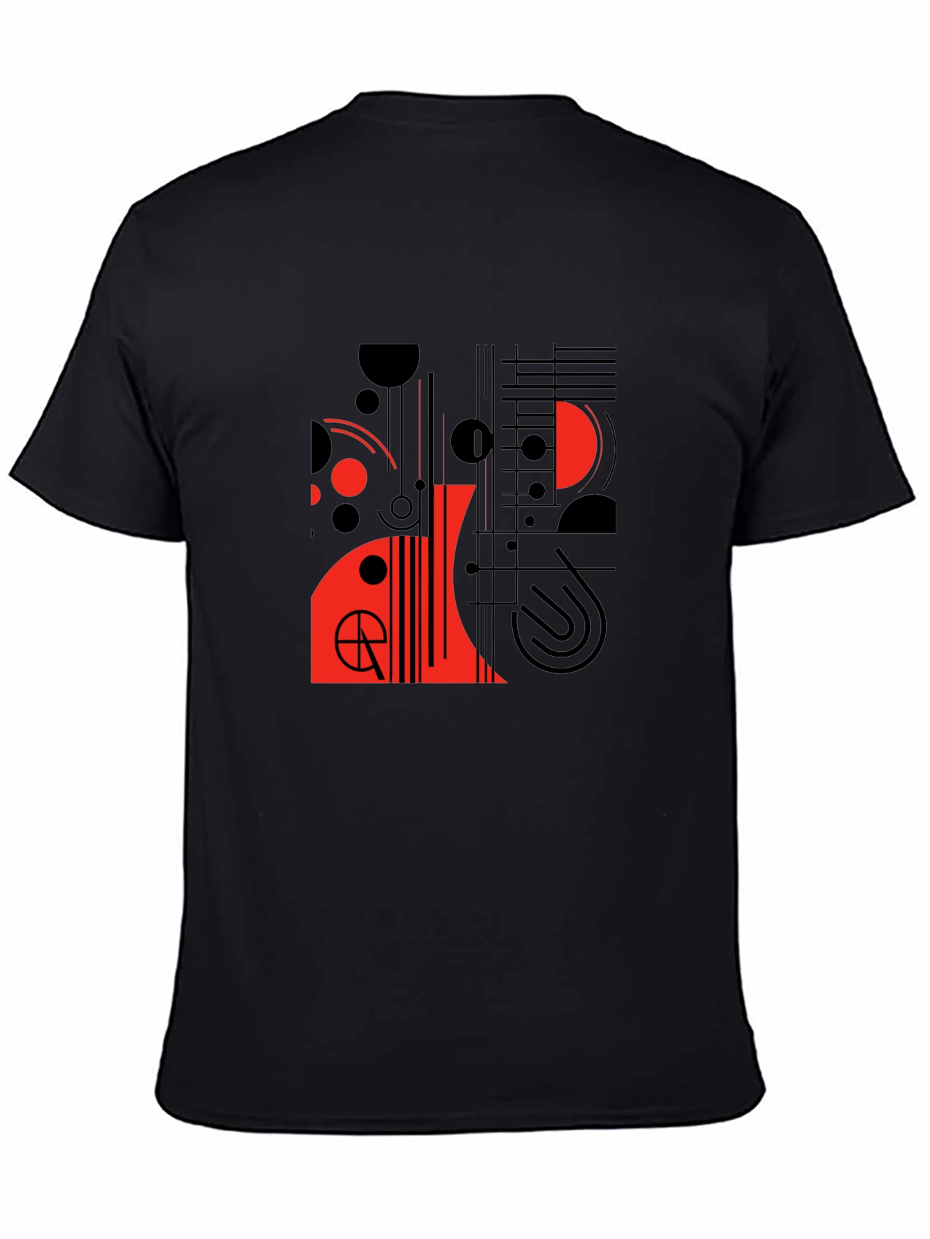 Modern Graphic Tee - Abstract Red & Black Design