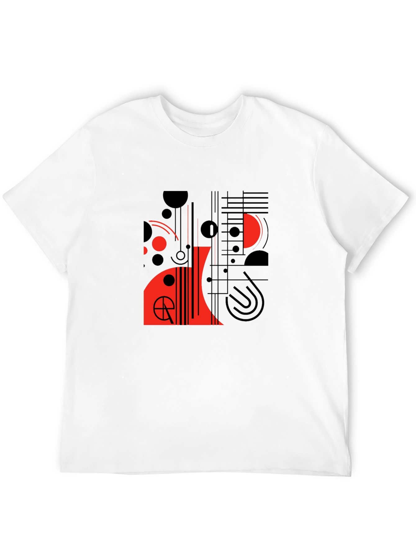 Modern Graphic Tee - Abstract Red & Black Design