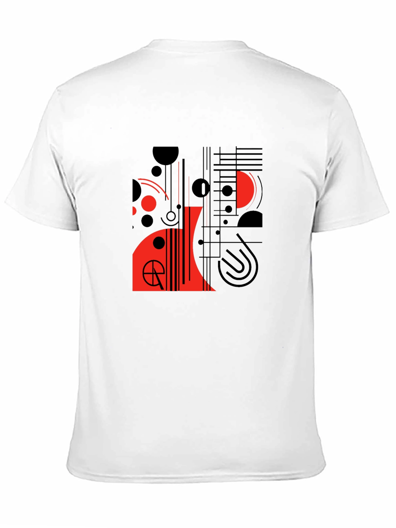Modern Graphic Tee - Abstract Red & Black Design