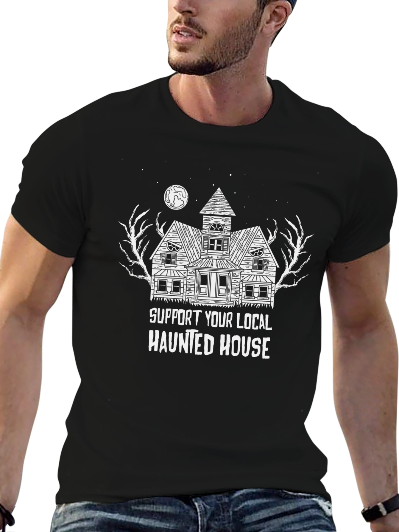 Haunted House Support T-Shirt - Halloween Graphic Tee