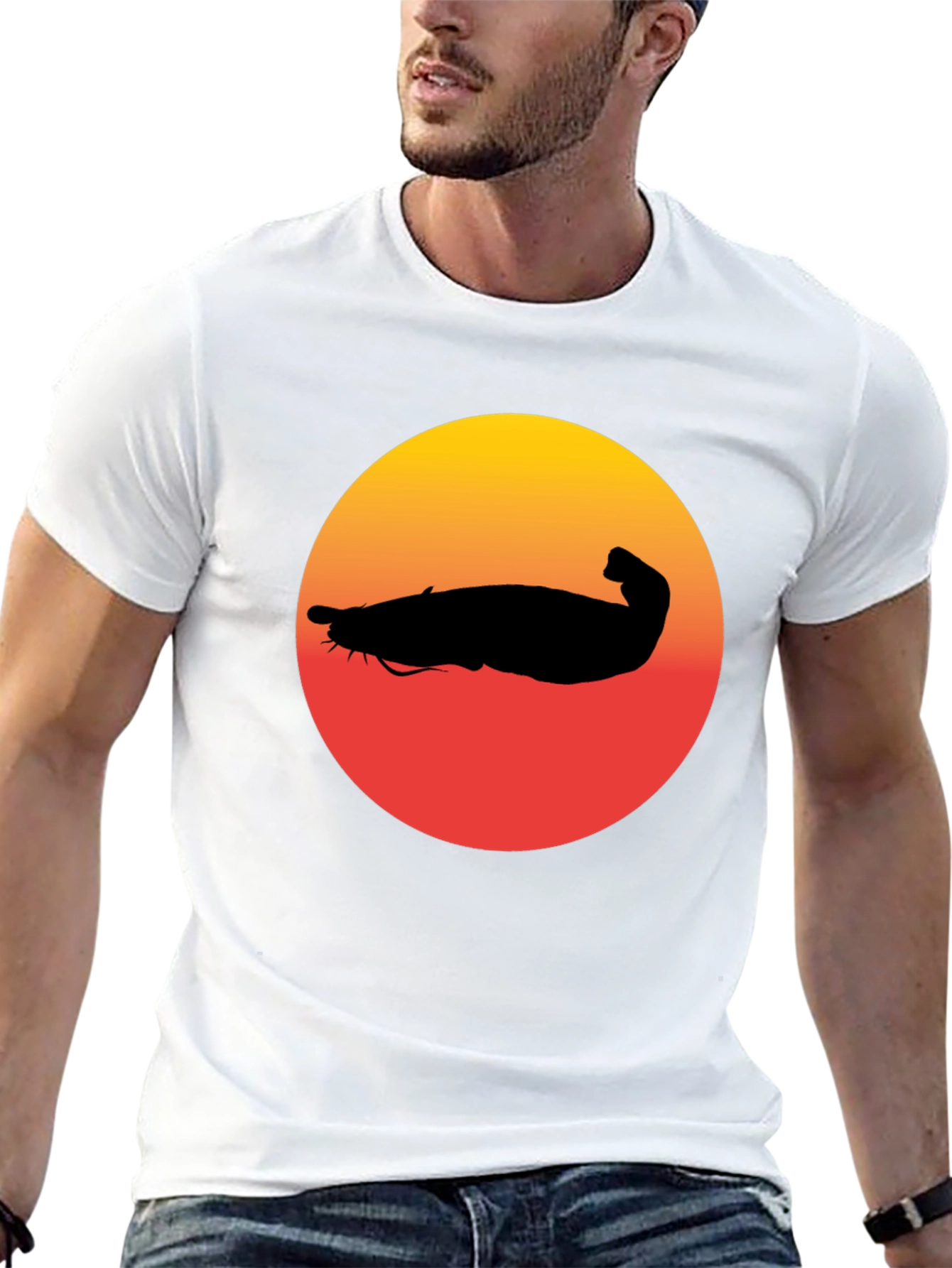 Catfish Sunset Graphic Tee - Unique Design
