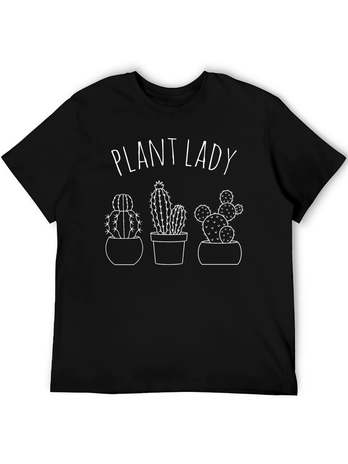 Plant Lady Cactus Graphic Tee - Black Cotton