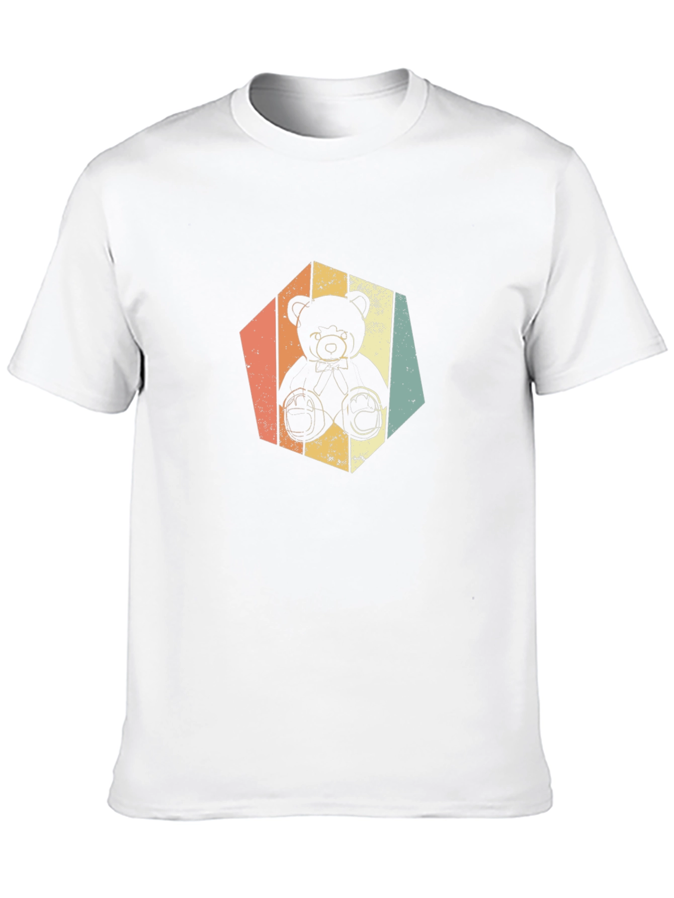 Retro Teddy Bear Graphic Tee - Soft Black T-Shirt