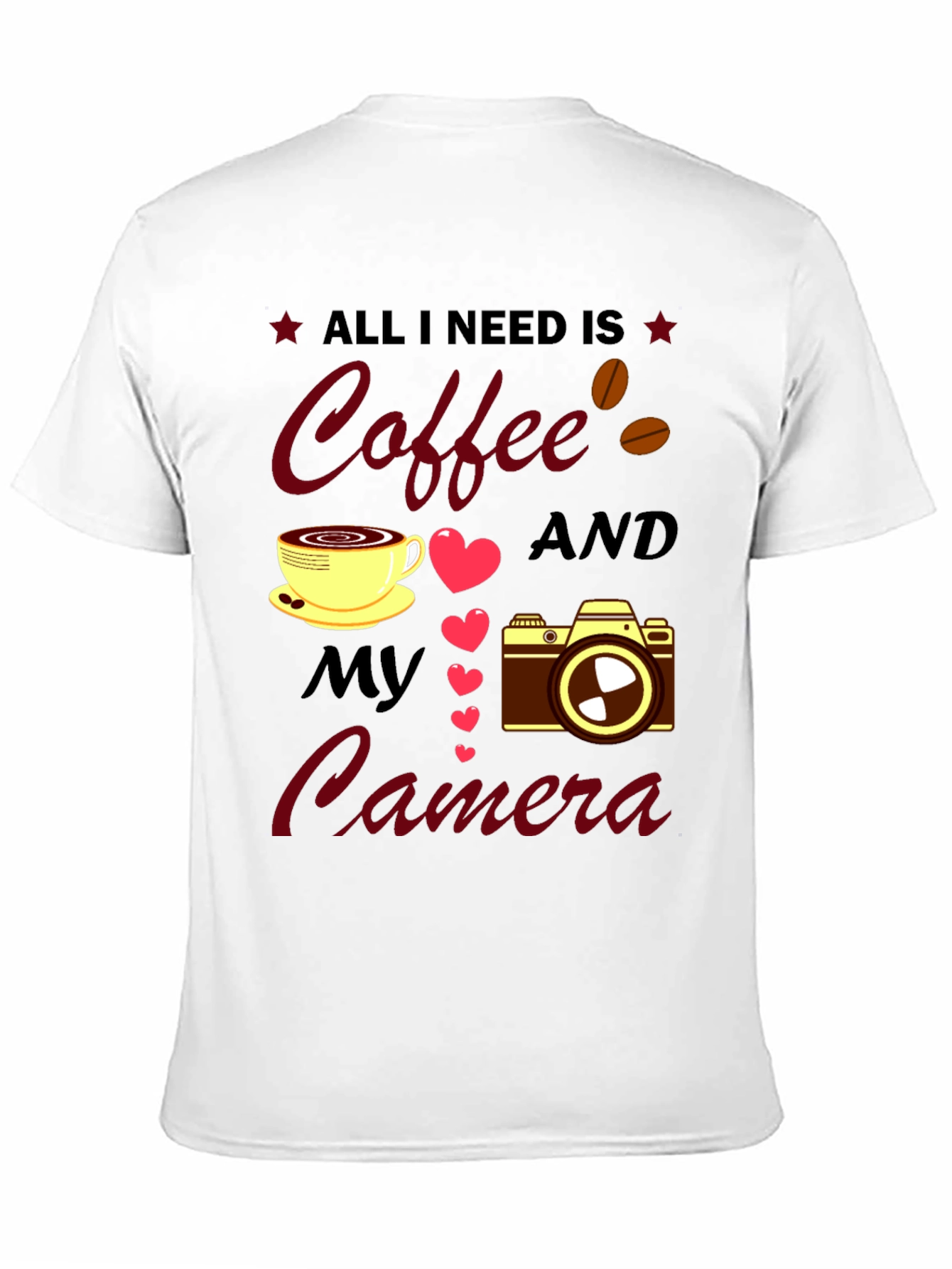 Coffee and Camera T-Shirt - Photographers Delight