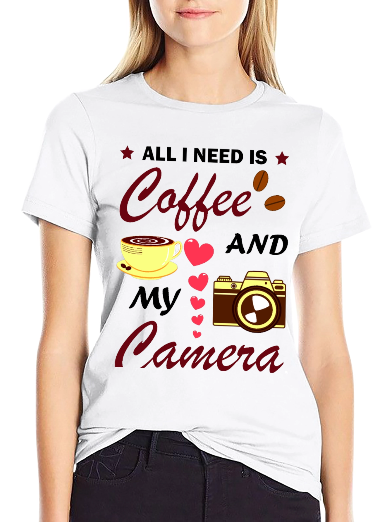 Coffee and Camera T-Shirt - Photographers Delight