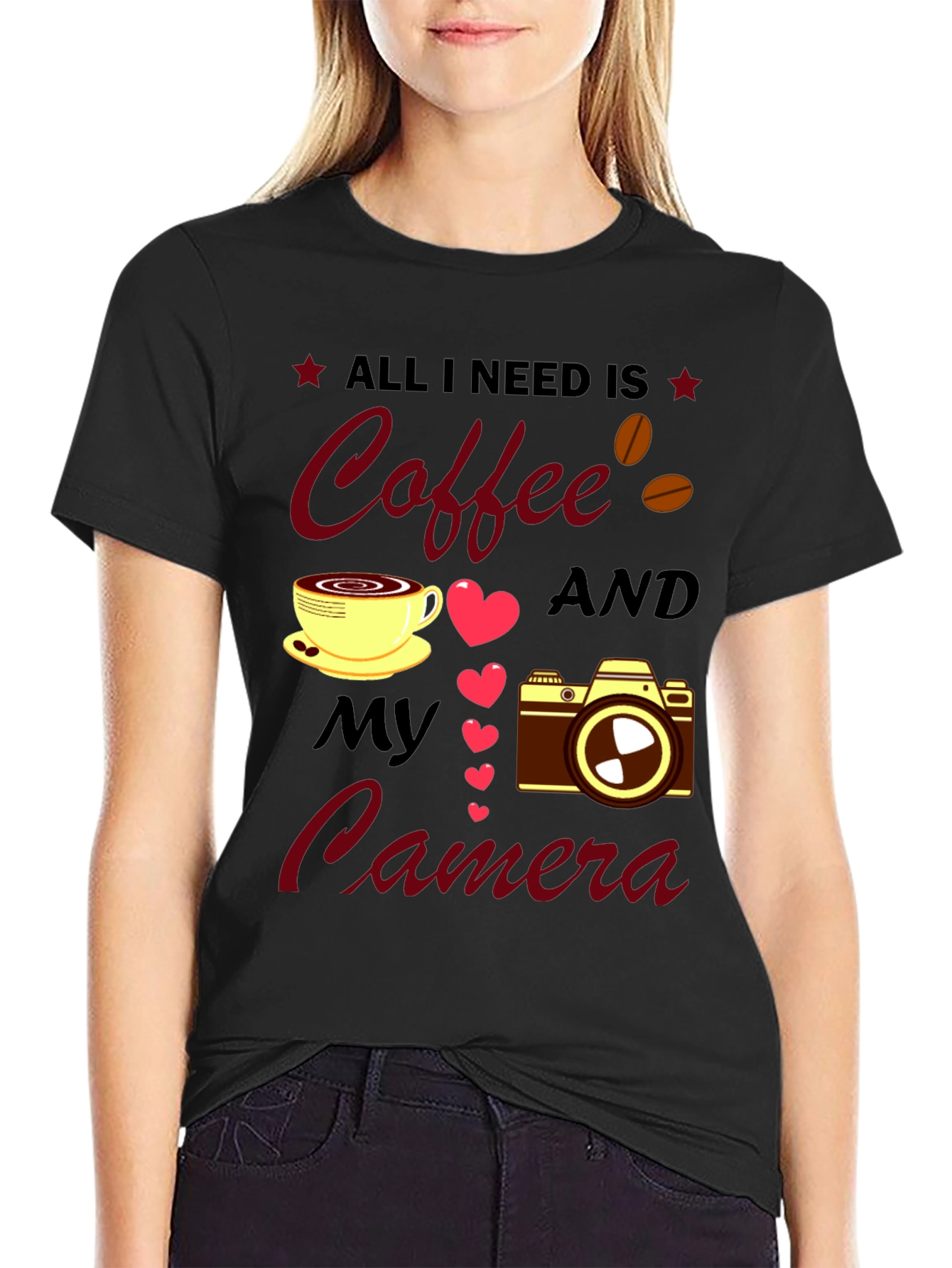 Coffee and Camera T-Shirt - Photographers Delight