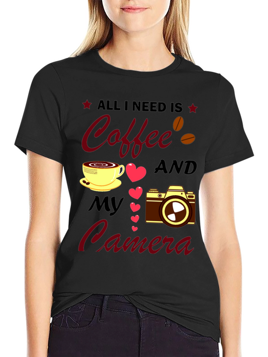 Coffee and Camera T-Shirt - Photographers Delight