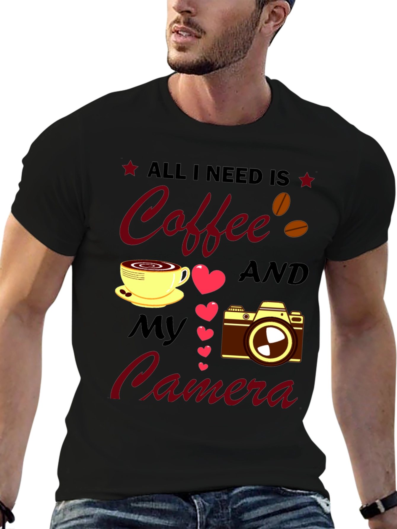 Coffee and Camera T-Shirt - Photographers Delight