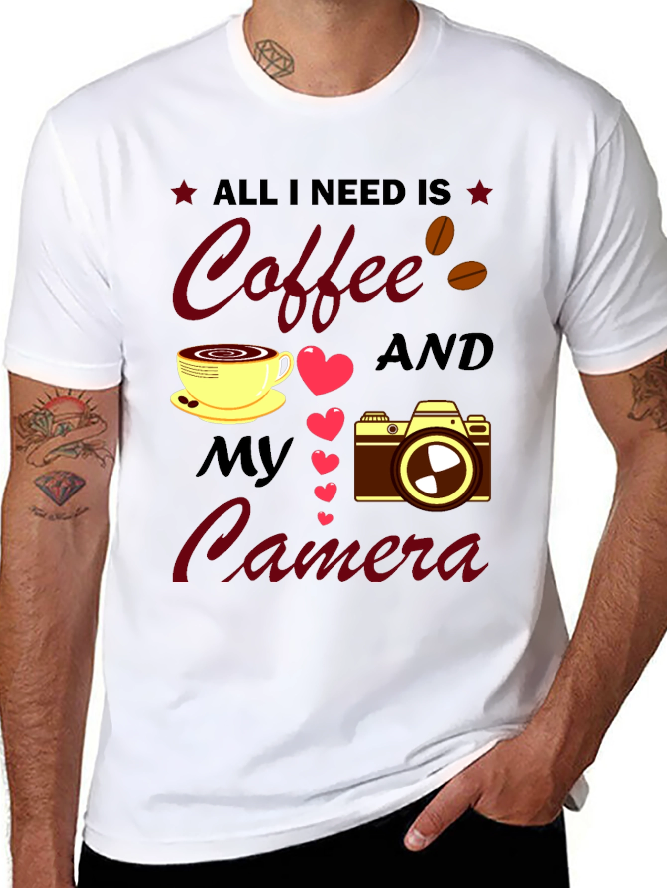 Coffee and Camera T-Shirt - Photographers Delight