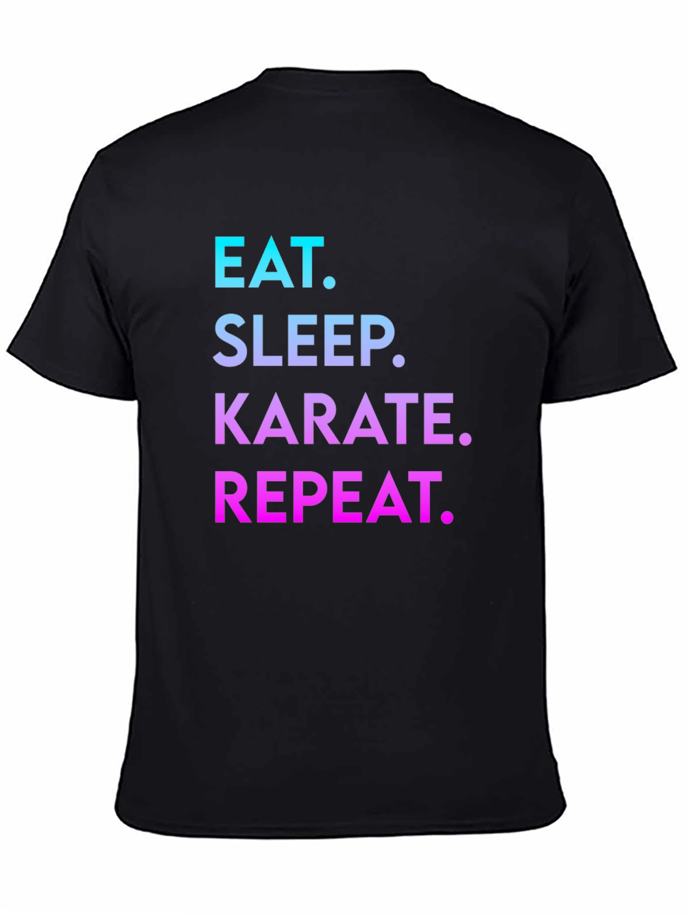 Eat Sleep Karate Repeat Black Graphic T-Shirt