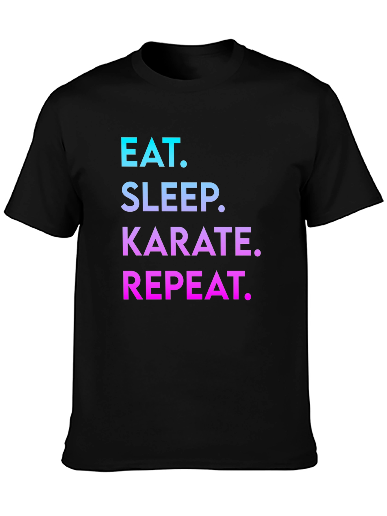 Eat Sleep Karate Repeat Black Graphic T-Shirt