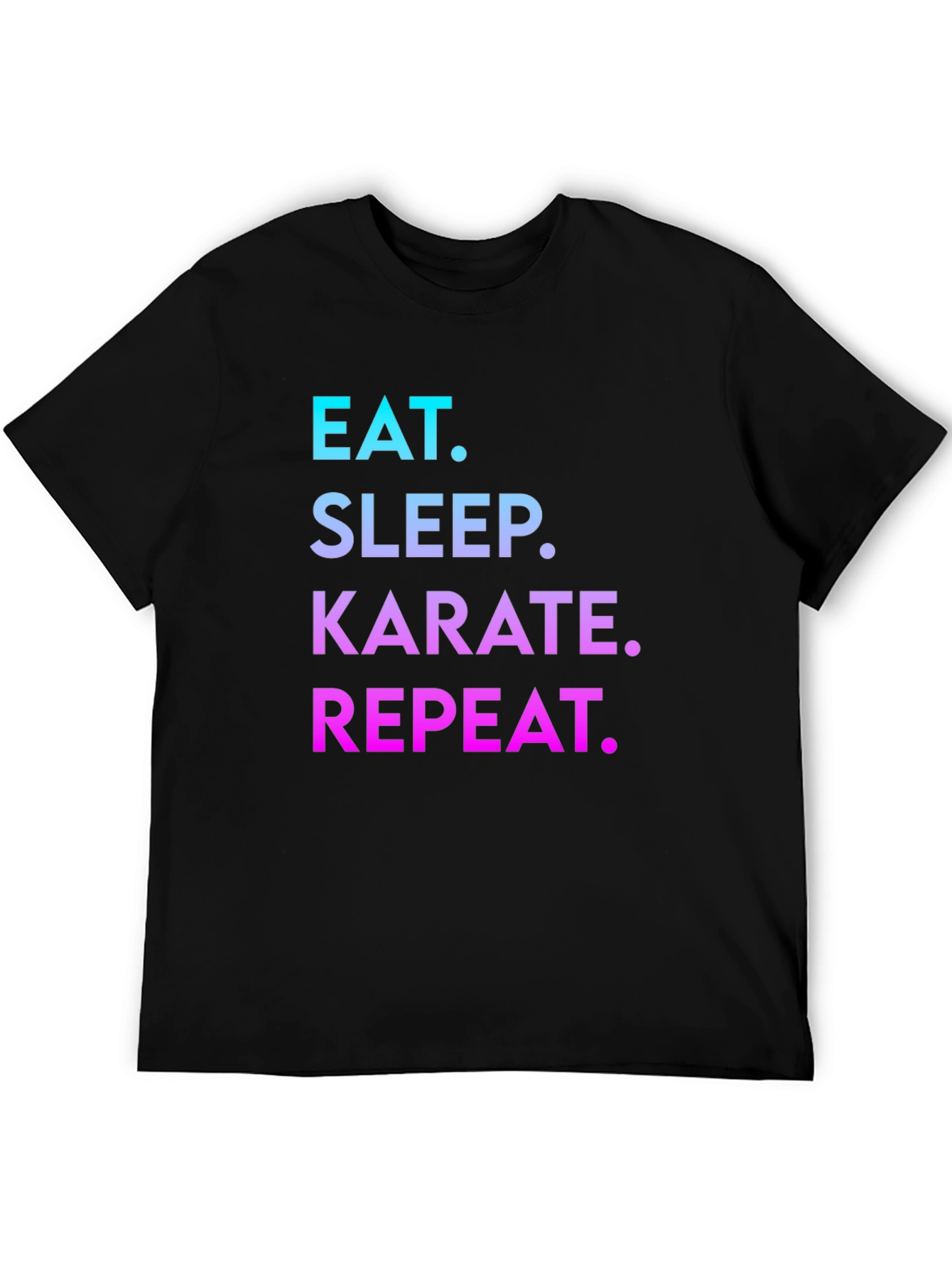 Eat Sleep Karate Repeat Black Graphic T-Shirt