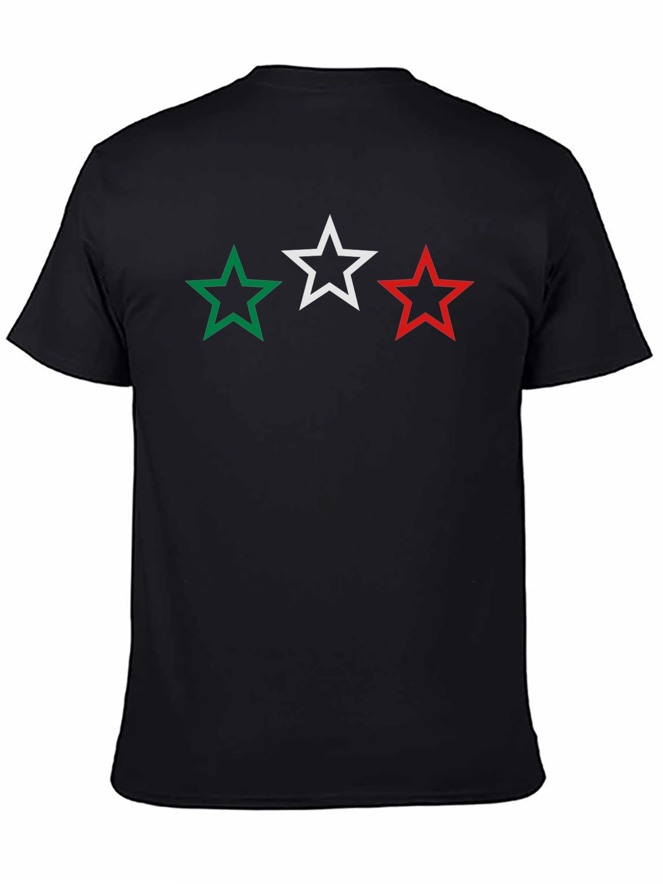 Stars Black T-Shirt - Green White Red