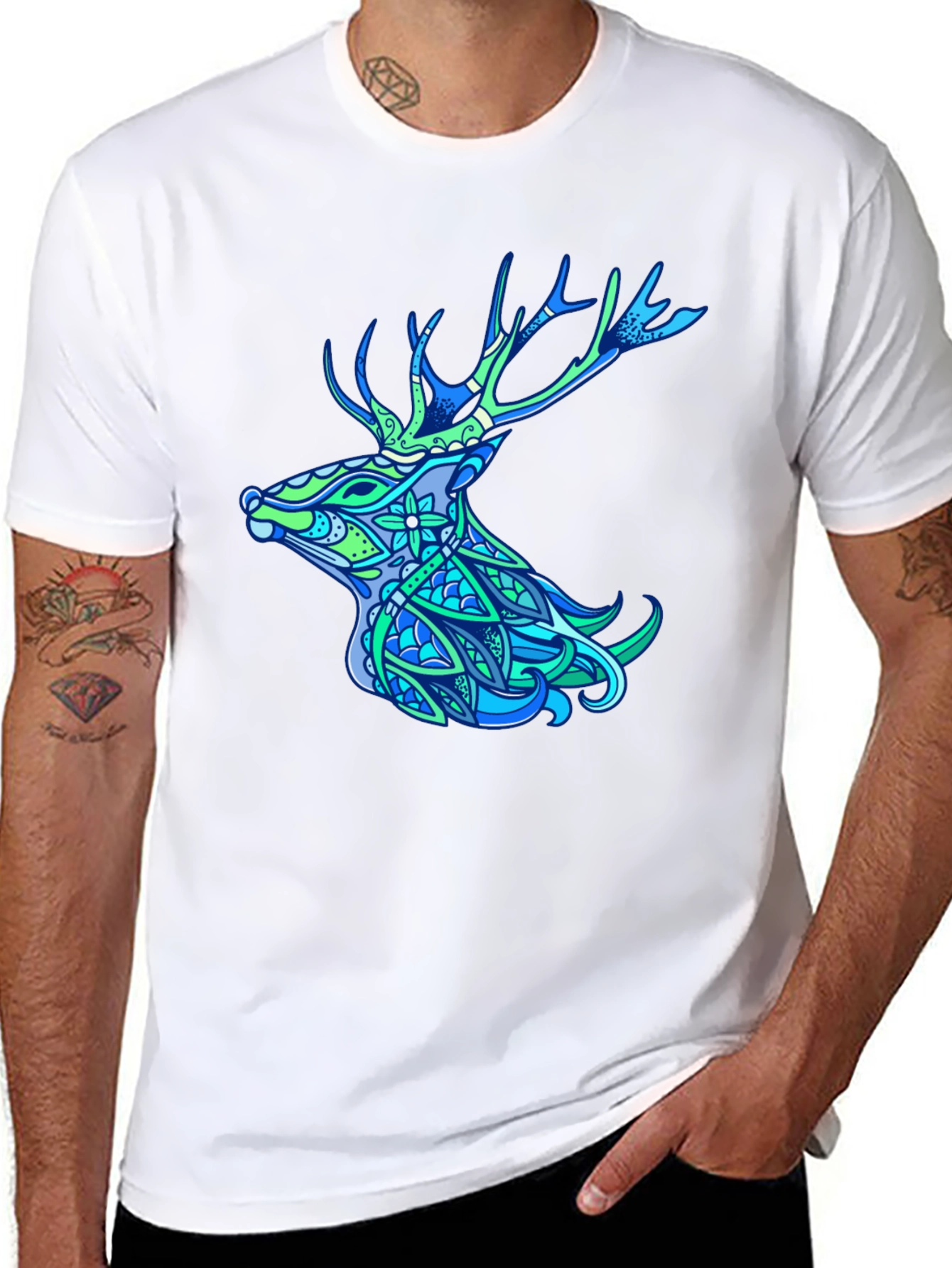 Deer Head Graphic Tee - Nature Inspired Design