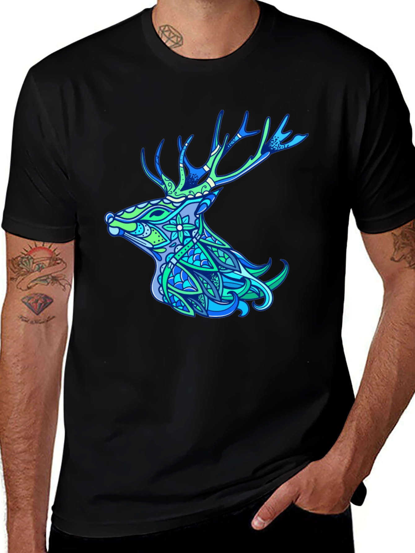 Deer Head Graphic Tee - Nature Inspired Design